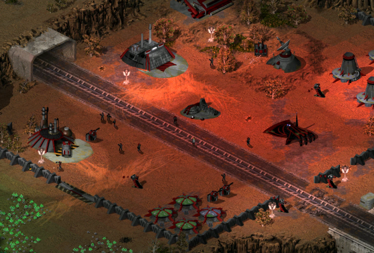Captura del mod Tiberian War WarZone para Tiberian Sun con base Nod y defensas
