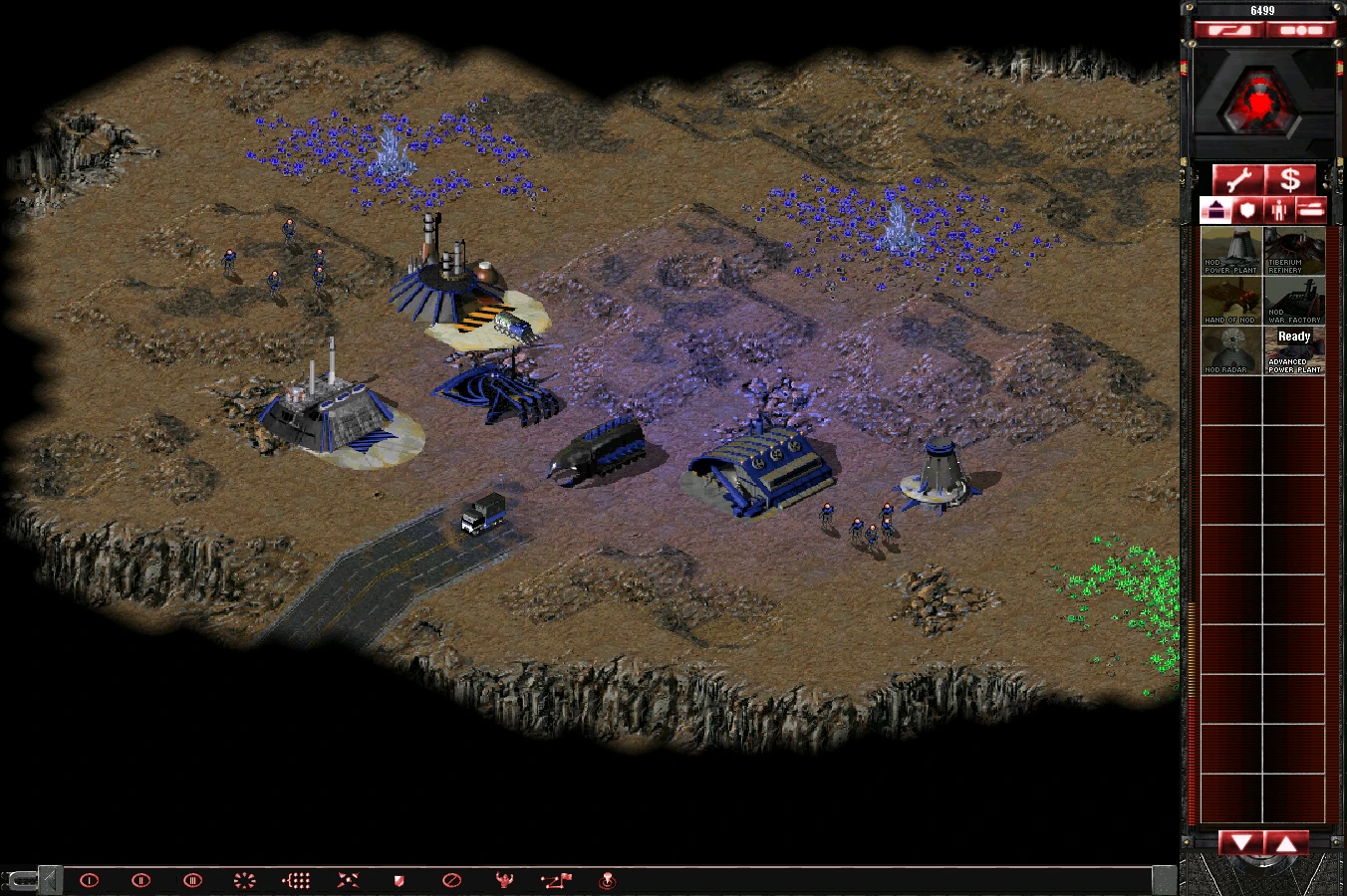 Скриншот базы в пустыне с постройками, солдатами и ресурсами в моде TS Another World для Command & Conquer Yuri's Revenge