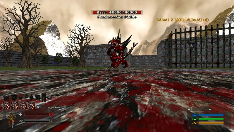 View of the Pandemonium Diablo boss with full health and player HUD in Doom II IronTusks mod
