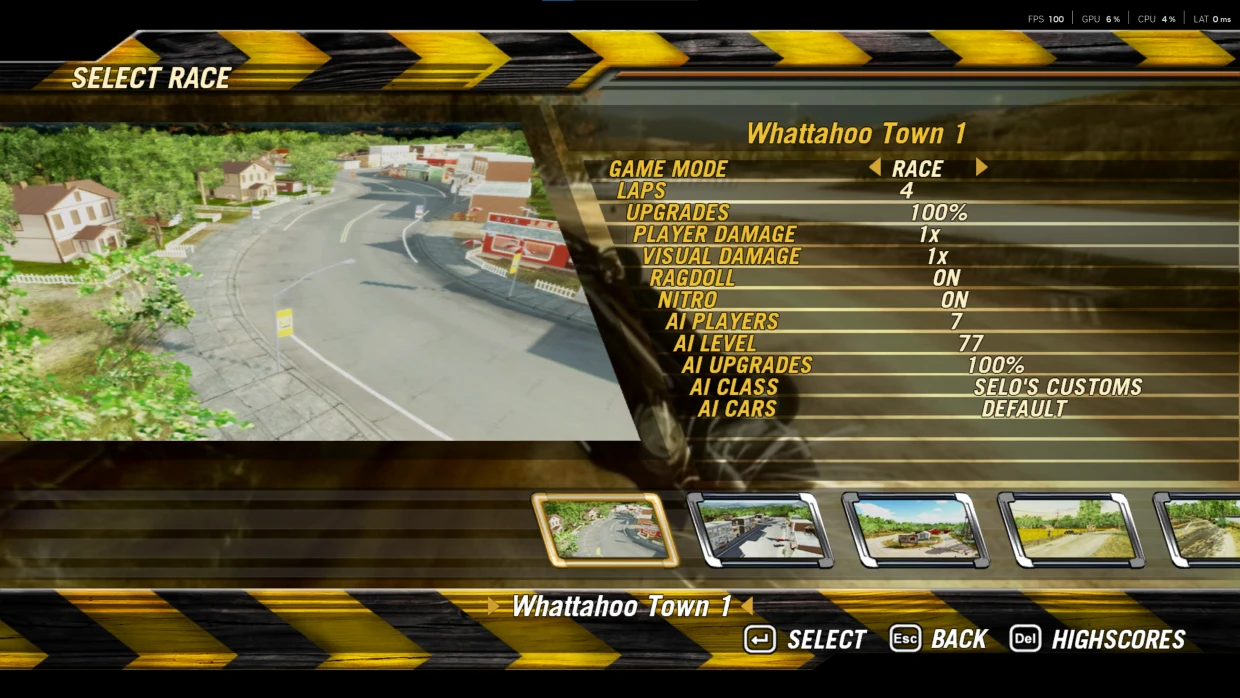 Single Race Options for Selo's Car Pack