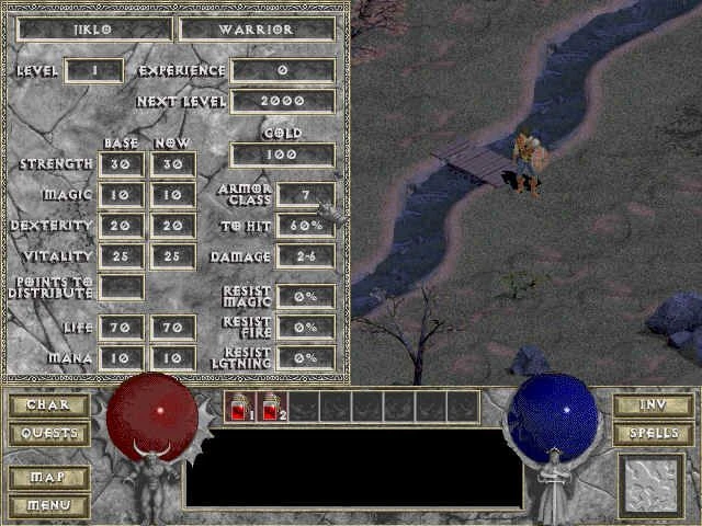Screenshot from the game Diablo (1996)