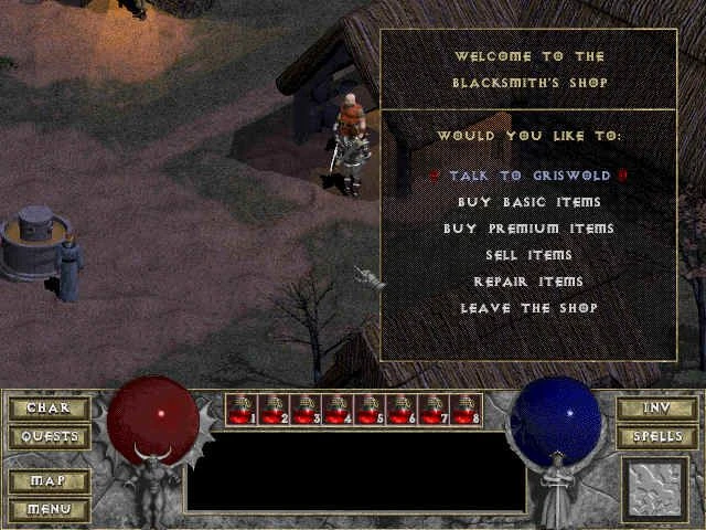 Screenshot from the game Diablo (1996)