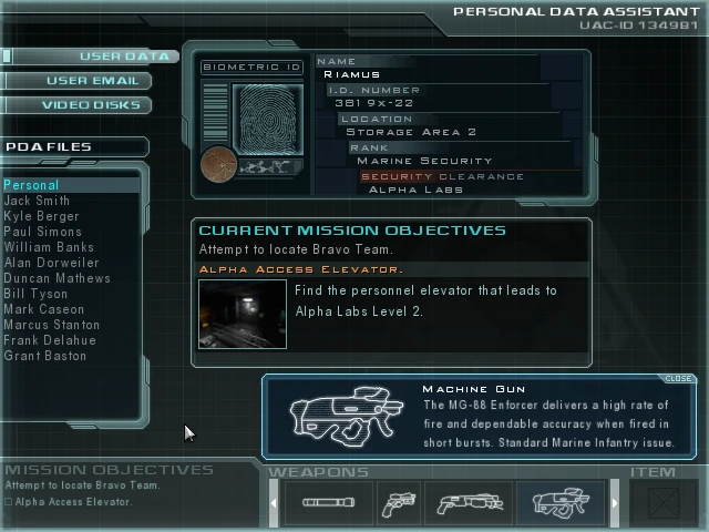 Screenshot aus dem Spiel Doom 3 (2004)
