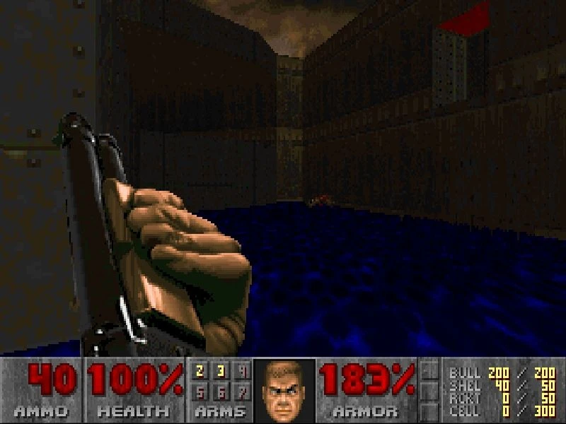 Screenshot from the game Doom II: Hell on Earth (1994)