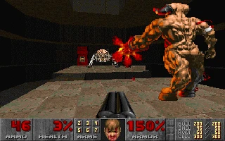 Screenshot from the game Doom II: Hell on Earth (1994)