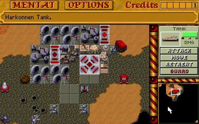 Image from the game Dune II: The Building of a Dynasty (1992)