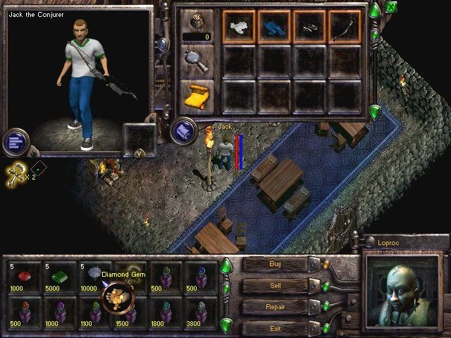 Screenshot from the game Nox (2000)