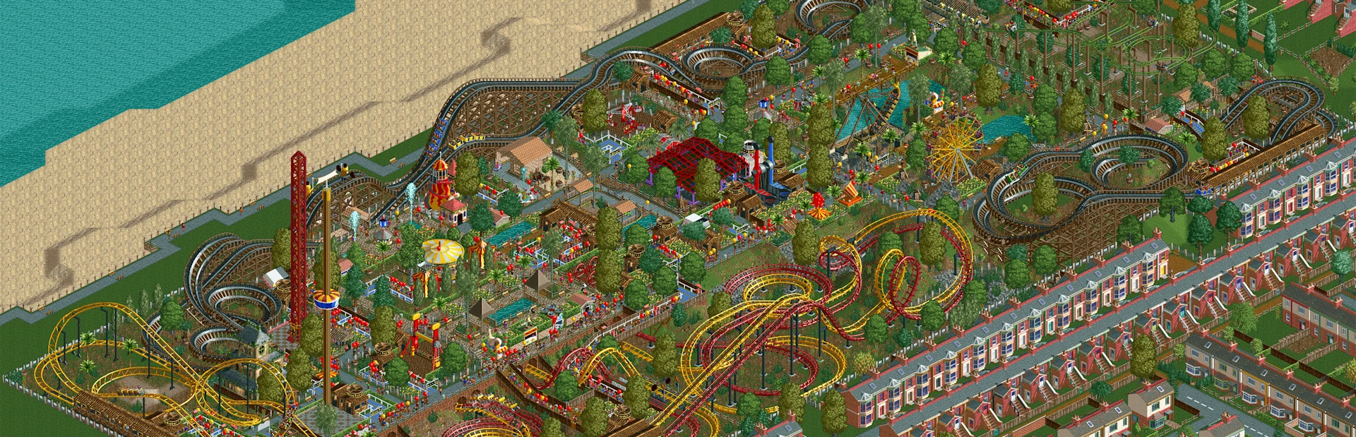 Imagen de fondo del juego RollerCoaster Tycoon 2 (2002)
