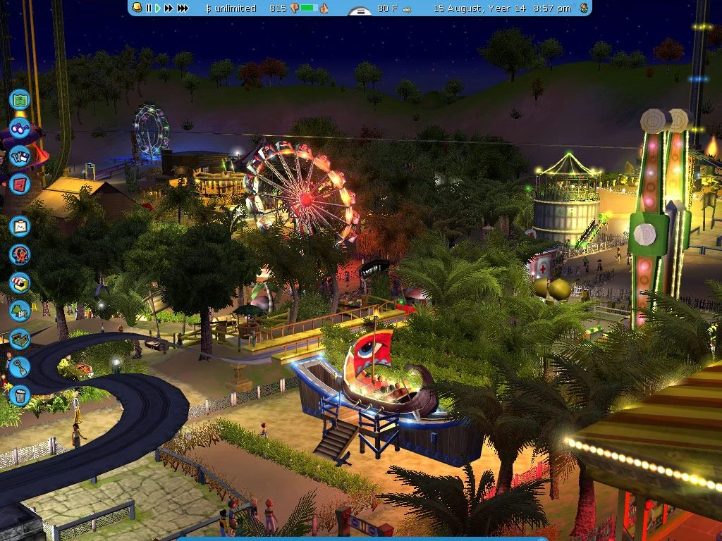 Image from the game RollerCoaster Tycoon 3 (2004)