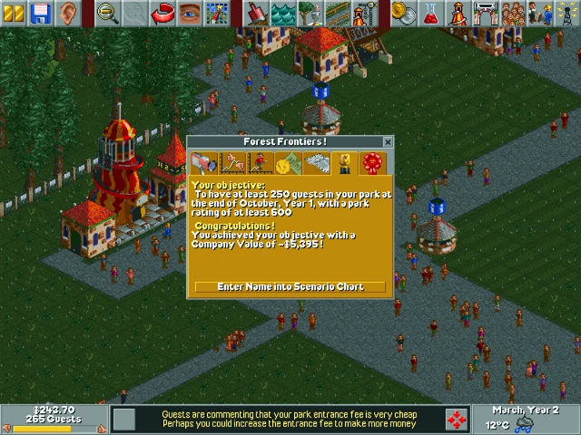 Imagen del juego RollerCoaster Tycoon (1999)