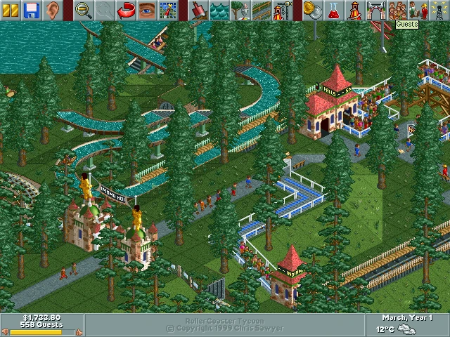 Imagen del juego RollerCoaster Tycoon (1999)