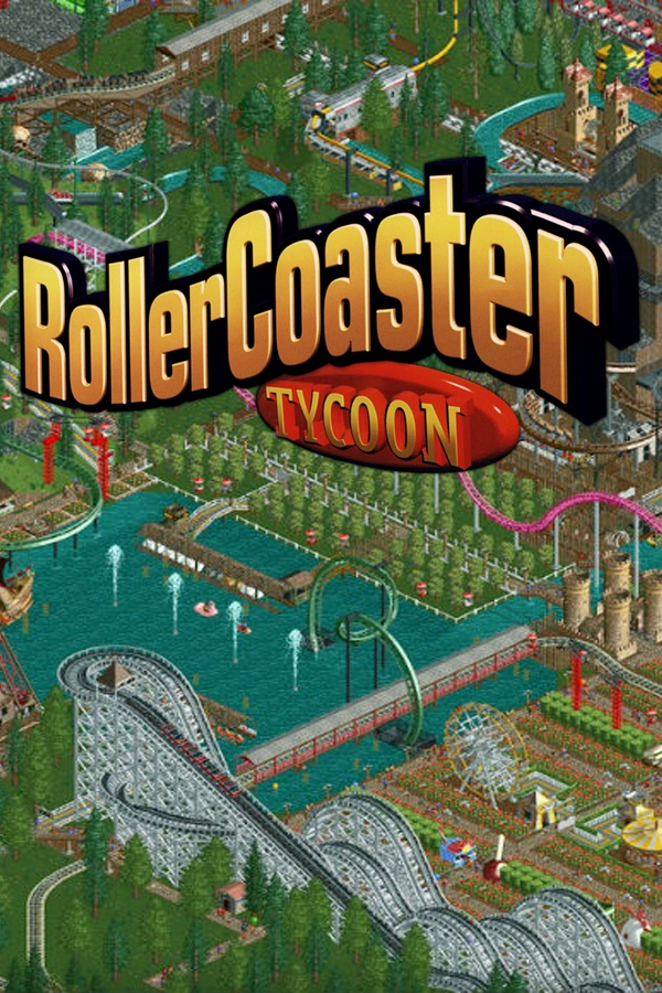 Póster del juego RollerCoaster Tycoon (1999)