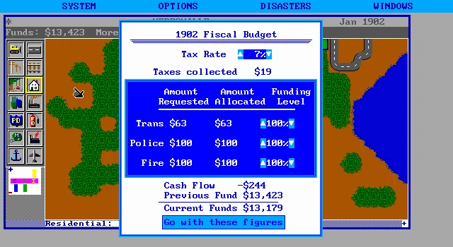 Bild aus dem Spiel SimCity (1989)