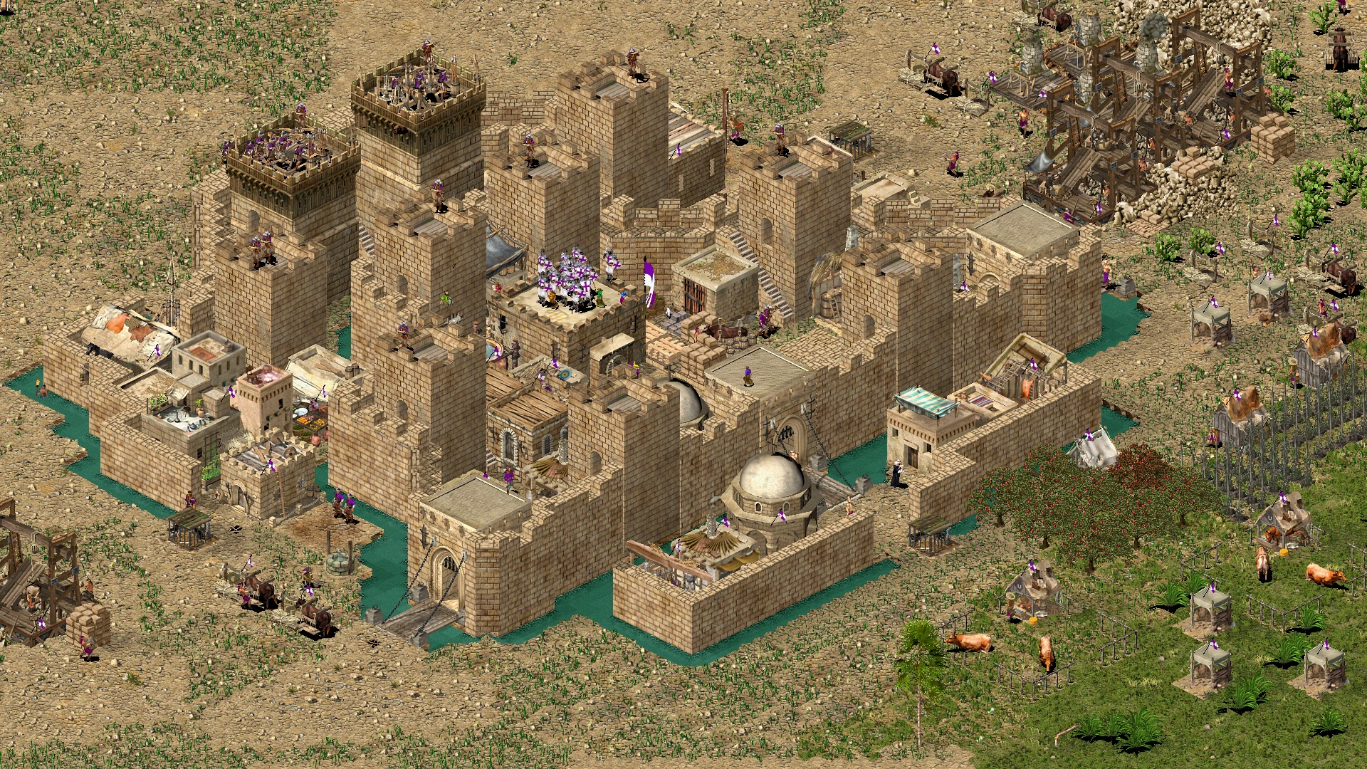 Пустельна фортеця з високими оборонними вежами з мода G.M.B. для Stronghold: Crusader