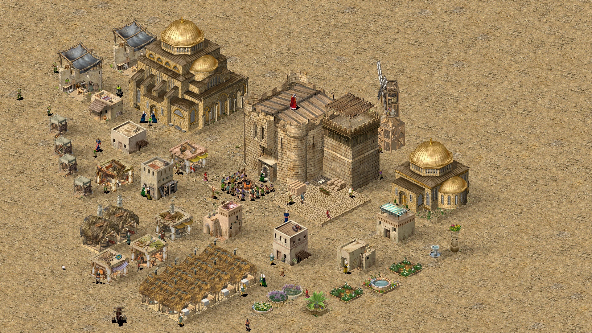 Вигляд на центр близькосхідного міста з мода G.M.B. для Stronghold: Crusader