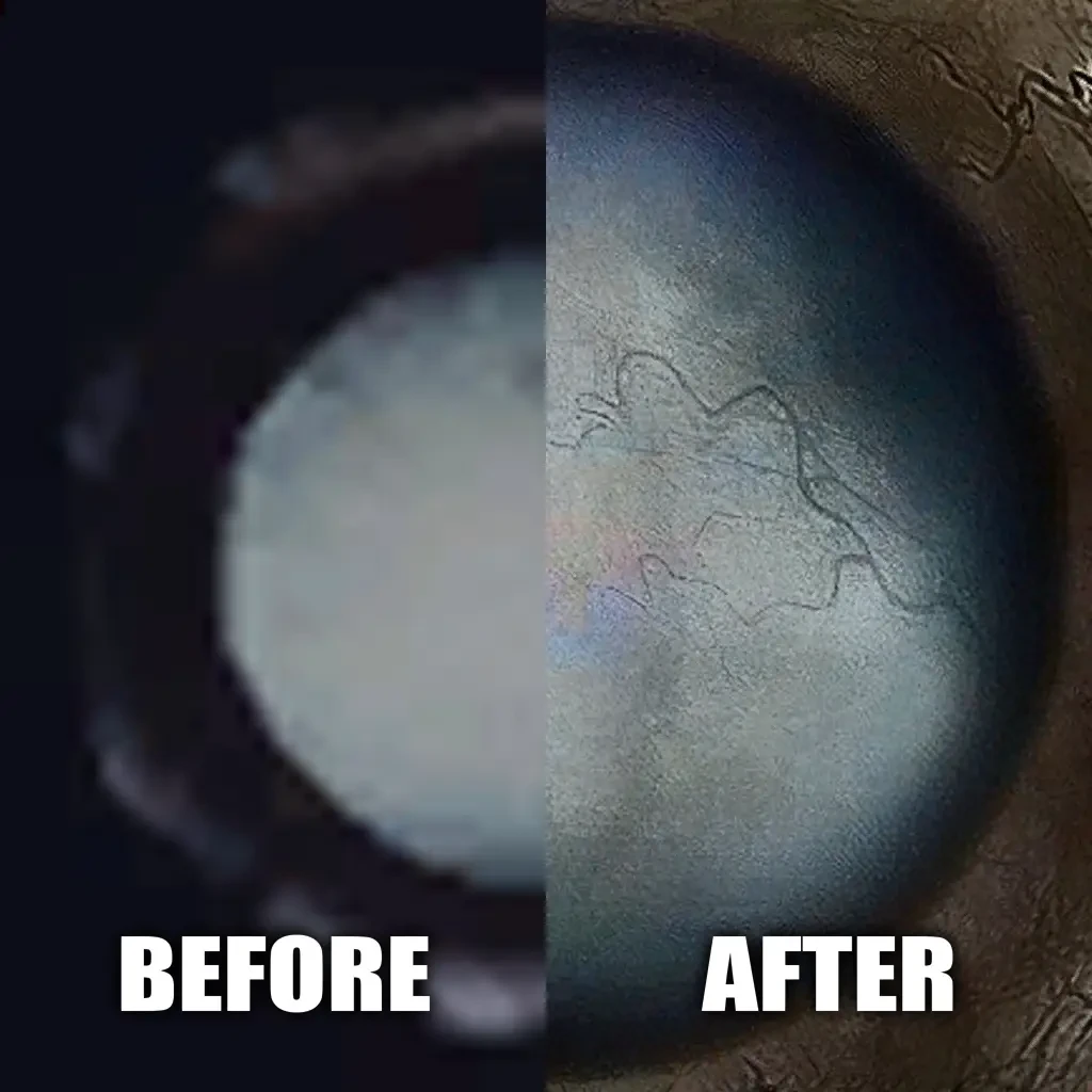 Comparison of blurry old and clear enhanced eye texture details in Vampire The Masquerade Bloodlines mod