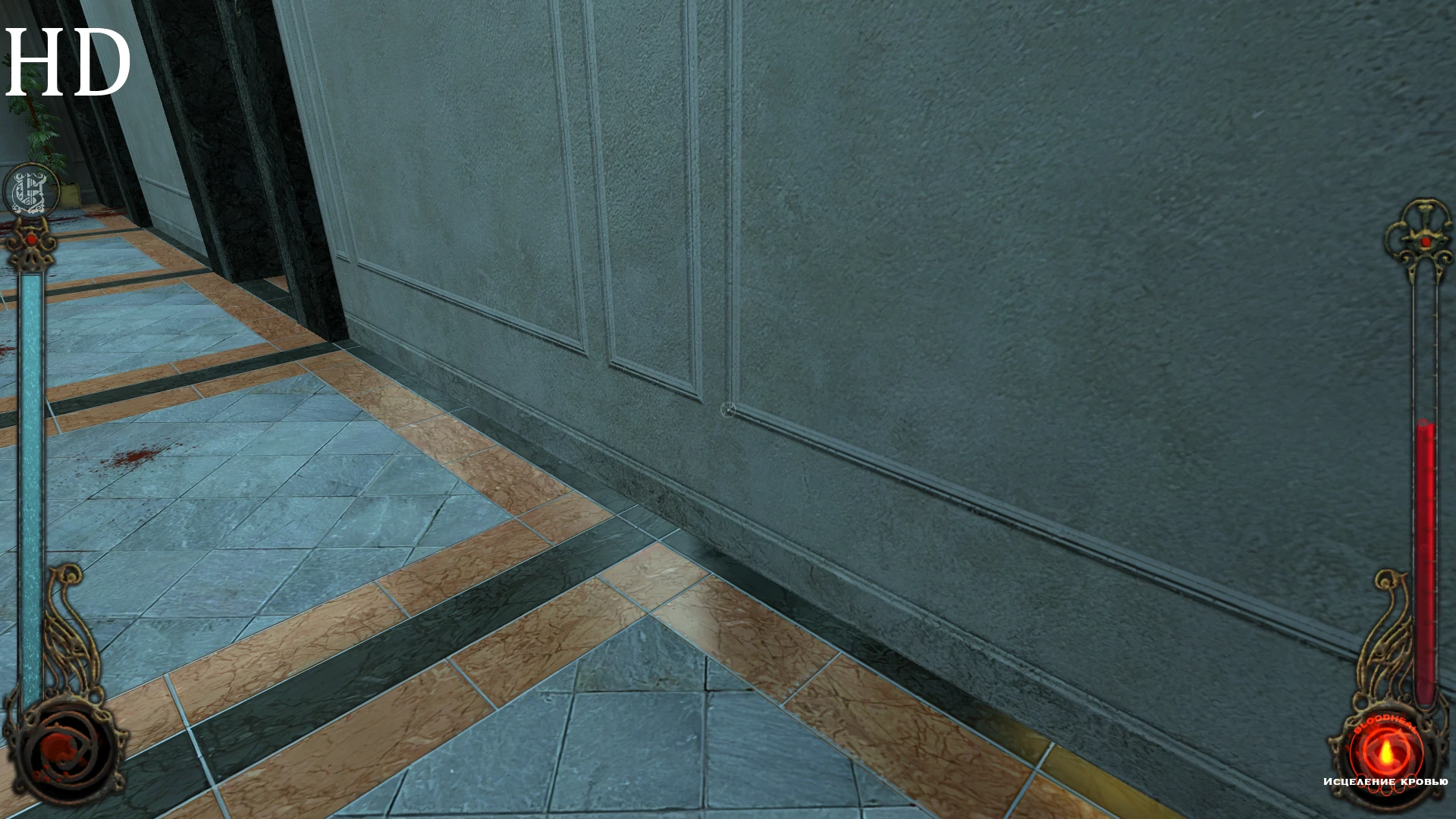 Mod de texturas HD con suelo de baldosas detallado y pared texturizada en Vampire The Masquerade Bloodlines